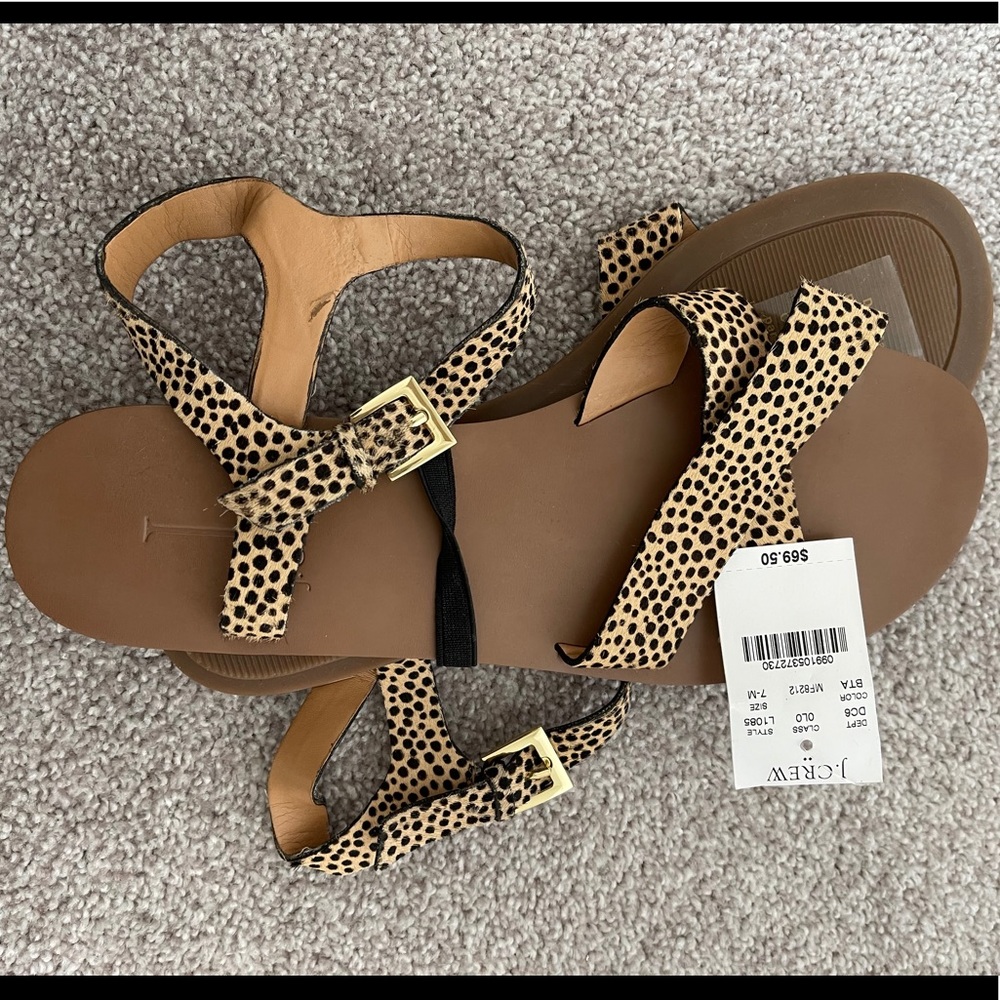 NWT J. Crew Calf Hair Sandals